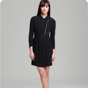 Burberry Brit moto-style dress with zip detailing and a belted waist